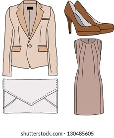 Female office clothes. Vector Illustration