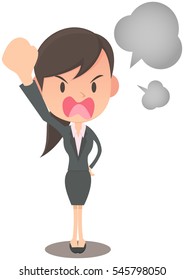 Female office worker bellows