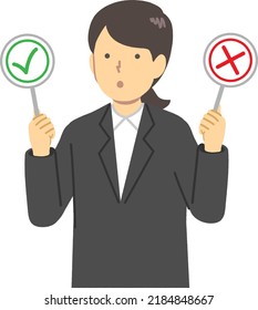 Female office worker Correct Answer Incorrect