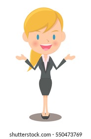 Female office worker explain