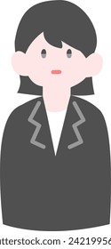 Female office worker facing front in color