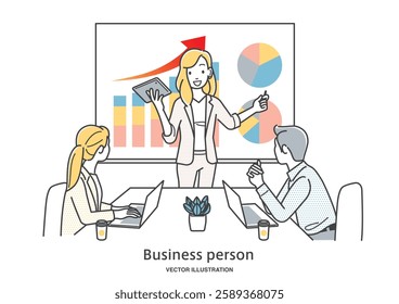 Female office worker giving a presentation