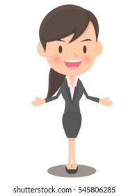 Female office worker speaks