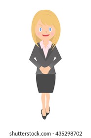 Female office worker standing with a smile