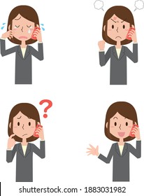 Female office worker talking on a mobile phone