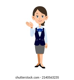A female office worker wearing a uniform will guide you