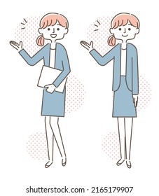 Female office worker who responds with a smile