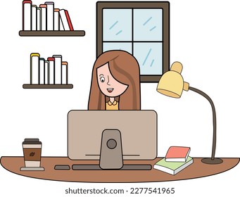 female office worker working in the office