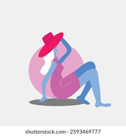 female on a pose vector design clean and unique latest