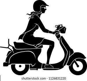 Female on Scooter Bike