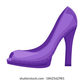 Female open toe high heel shoe isolated on white background