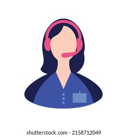 female operator call center with headset