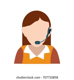 Female Operator Vector Illustration Stock Vector (Royalty Free ...