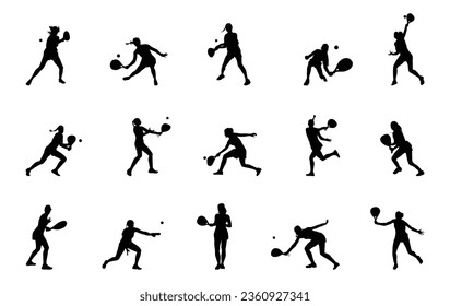 Female Paddle Tennis Player Silhouette
