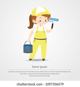 Female Painter Character Design