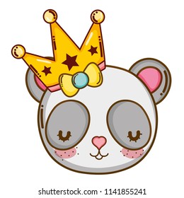 female panda head with luxury crown