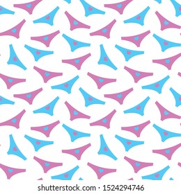 Female panties seamless pattern on the white background. Vector