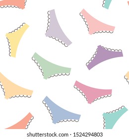 Female panties seamless pattern on the white background. Vector