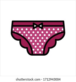 Female panties vector icon in flat style isolated on white background. Illustration of woman underwear