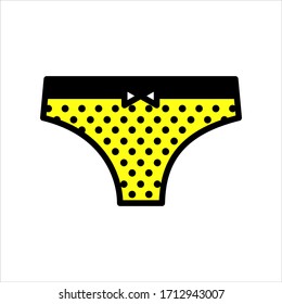 Icono vectorial de las bragas en estilo plano aislado en fondo blanco. Ilustración de ropa interior de mujer