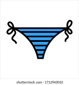 Female panties vector icon in flat style isolated on white background. Illustration of woman underwear