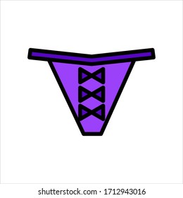Icono vectorial de las bragas en estilo plano aislado en fondo blanco. Ilustración de ropa interior de mujer