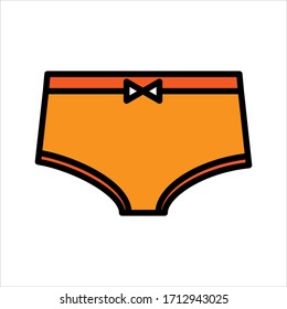 Female panties vector icon in flat style isolated on white background. Illustration of woman underwear