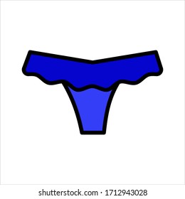 Female panties vector icon in flat style isolated on white background. Illustration of woman underwear