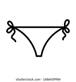 Female panties vector linear icon isolated on white background. Outline illustration of woman underwear