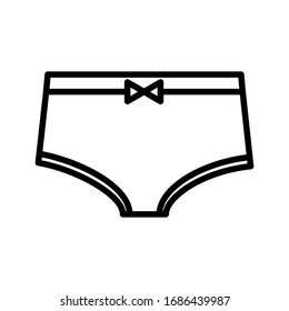 Female panties vector linear icon isolated on white background. Outline illustration of woman underwear