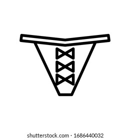 Female panties vector linear icon isolated on white background. Outline illustration of woman underwear