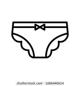 Female panties vector linear icon isolated on white background. Outline illustration of woman underwear