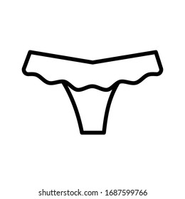 Female panties vector linear icon isolated on white background. Outline illustration of woman underwear