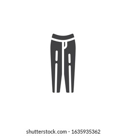 Female pants vector icon. filled flat sign for mobile concept and web design. Womens leggings glyph icon. Symbol, logo illustration. Vector graphics