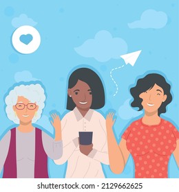 female parents using smartphone mobile technology