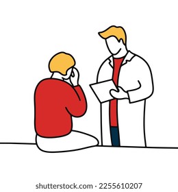 Female patient being questioned by doctor about health problem