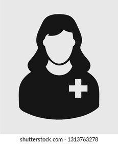 Female Patient Icon. Flat style vector EPS.