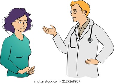 Female patient male doctor talking vector