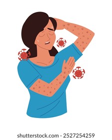female patient with symptom of monkey pox isolated