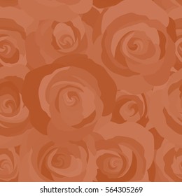 Female pattern. Handmade. Seamless pattern with pink and orange flowers watercolor. Gentle colors.