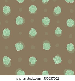 Female pattern. Seamless pattern with neutral flowers watercolor. Gentle colors. Handmade.