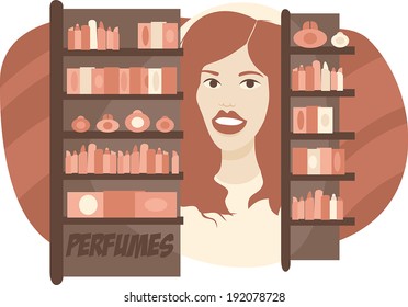 female perfume stand