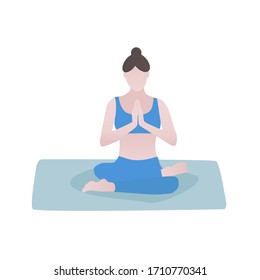Female person doing yoga asan, dancing, running, jogging, jumping, fitness. Sport women vector flat illustration isolated on white background.