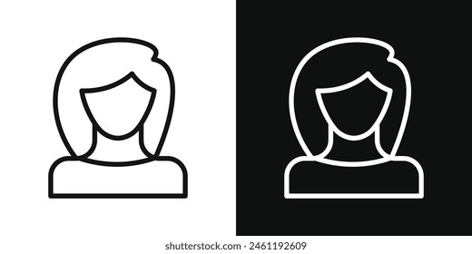 Female Persona Icon Series. Woman Portrait Vector Sign. Lady Identity Symbol. Female Educator Representation.