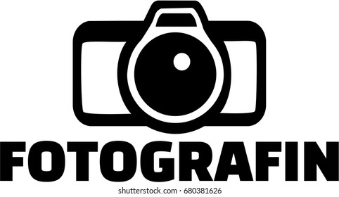 Female photographer with camera icon