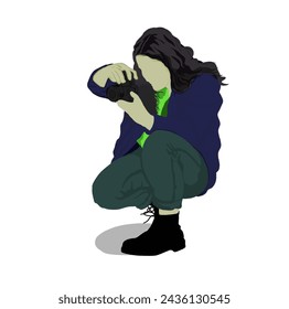 a female photographer is taking photos against a white background
