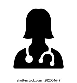 Female Physician Doctor / Family Pediatrician Doctor - A Provider Of Patient Care Flat Vector Icon For Apps And Websites