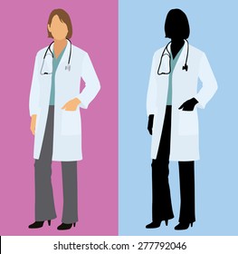 Female Physician / Doctor in a Lab Coat with Stethoscope