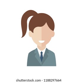 Female pictogram, flat vector sign isolated on white background.