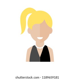 Female pictogram, flat vector sign isolated on white background.